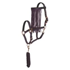 Halter Imperial Riding With Fly Fringe Red-Mixed