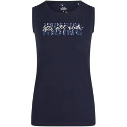 Imperial Riding Top Smiley Flowers Navy AOP S